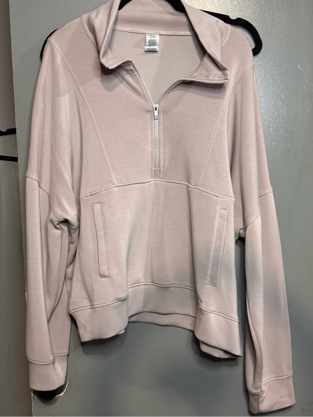 Women's Half-Zip Pullover Sweatshirt - Tan